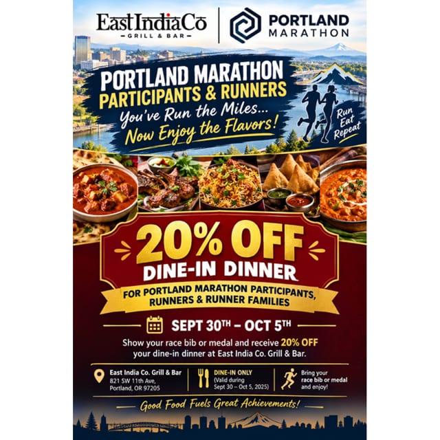Portland Marathon Discount 20% off Dine IN